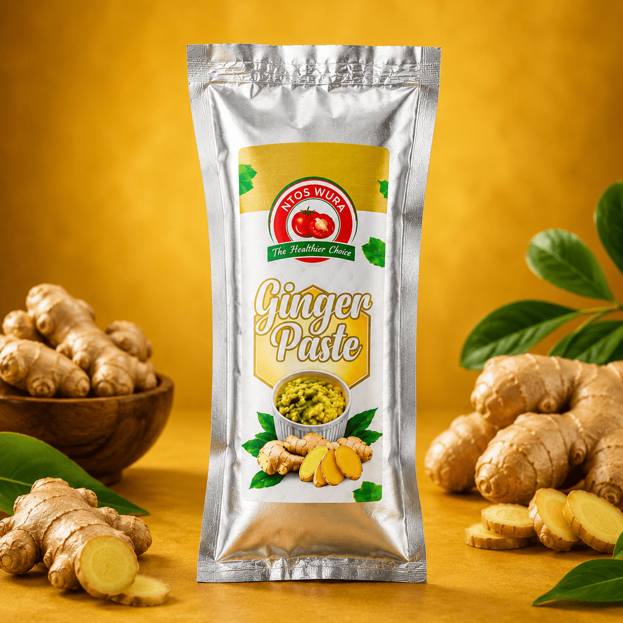 Ntoswura Ginger Blend - Freshly crushed ginger root. Intense, aromatic, and ready for your stews or tea.