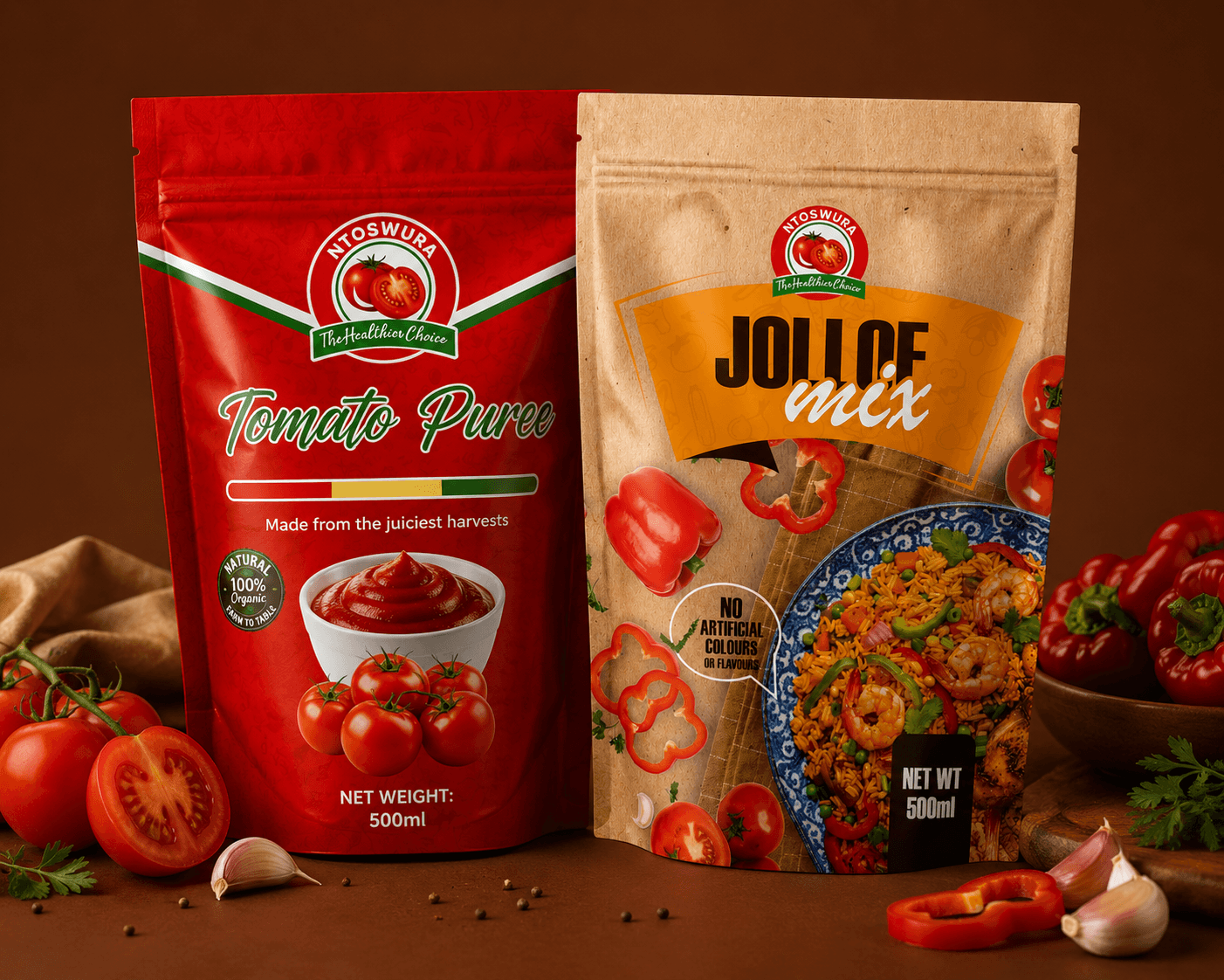 Ntoswura The Sunday Jollof Set - Everything you need for the perfect party Jollof. Includes our signature Jollof Mix and Natural Tomato Puree.